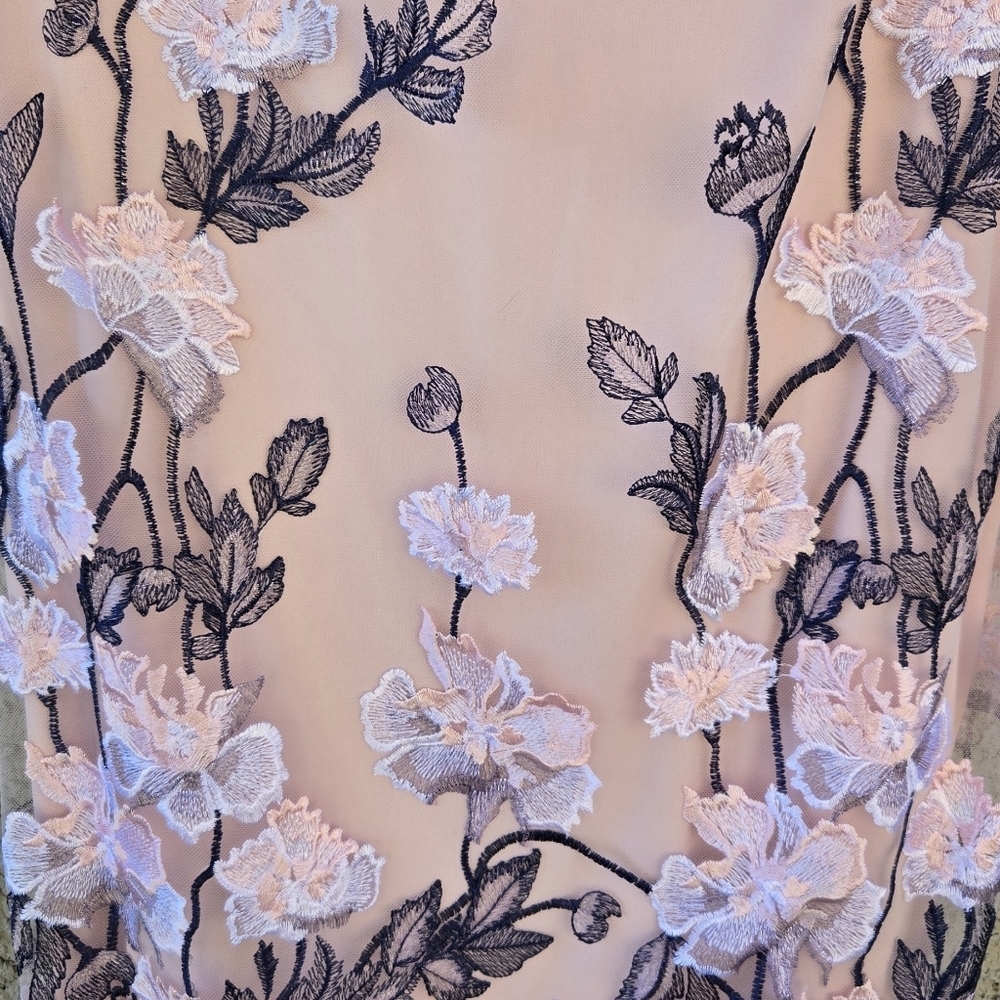 Donna Ricco Pink Floral Overlay Dress - Picture 3 of 9